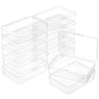 BENECREAT 12 Packs PP Plastic Bead Container Box, 3.7x2.6x1inch Rectangle Storage Organizer Box, Dustproof Case with Hinged Lid for Cards, Beads and Craft Supplies - size: 3.7x2.6x1inch