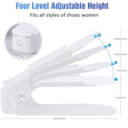 BIGLUFU Shoe Slots Organization - Adjustable Shoe Rack Storage Organizer - Double Deck Shoe Stacker Space Savers - For Shelf Closet Floor (white-20 Pack)