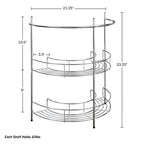 Pedestal Sink Organizer - Compact Under the Sink Rack with 2 Storage Shelves and Towel Holder - Space Saving Bathroom Storage by Lavish Home - color: Silver