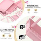 Goovilla 3 Tier Rolling Utility Cart Organizer with Removable Drawer, Stable and Sturdy Pink Rolling Storage Carts with 2 Lockable Wheels for Bathroom, Kitchen, Snack, Craft, Makeup, Baby Essentials - size: 3 Tier, style: Pink