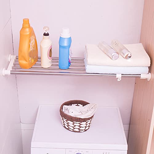 Hershii Expandable Closet Tension Shelf Rod Adjustable Storage Rack Heavy Duty DIY Organizer Divider for Wardrobe Cupboard Kitchen Bathroom - size: 82-117.5cm/32.28-46.25inches