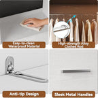 Wooden Closet System With LED Light 11FT Closet Organizer with 3 Wooden Drawers Walk-in Closet Organizer System with Tower and 4 Extendable Hanging Rods White