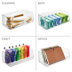 iDesign Wide Stackable Open-Front Storage Bin for Kitchen and Pantry, Clear, Made in USA - style: Pack of 1