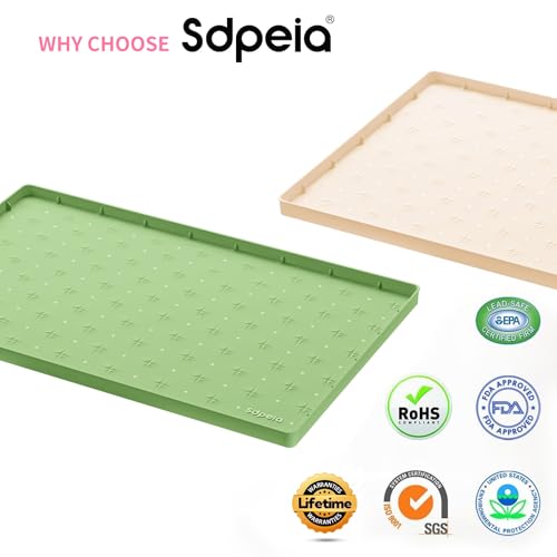 Sdpeia Under Sink Mat 22"×19" Waterproof Silicone Cabinet Liner & Sink Protector for Kitchen & Bathroom, Multi-Purpose Organizers Tray for Pets, Laundry, Cat Litter Mat - color: Avocado Green, size: 19"W x 22"L