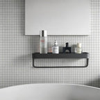 Bathroom Shelf with Towel Bar，Wall-Mounted Shower Storage Rack, 15.75 -Inch Suitable for bathrooms, Kitchens and Toilets，No Drill Bathroom Shelf