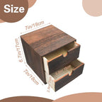 2-Drawer Desk Organizer Rustic Wooden Drawer Organizer for Storing Small Items Wood Countertop Drawer Organizers Storage Drawers for Desk Heavy Carbonization Farmhouse Storage Box (7 x 7in)