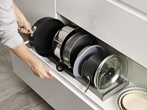 Joseph Joseph DrawerStore Expanding Cookware Organizer, Space saving storage for pan lids, baking trays - Grey - style: Pots & Pans
