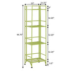 Convenience Concepts Xtra Storage 4-Tier Folding Metal Shelf, Lime - color: Lime