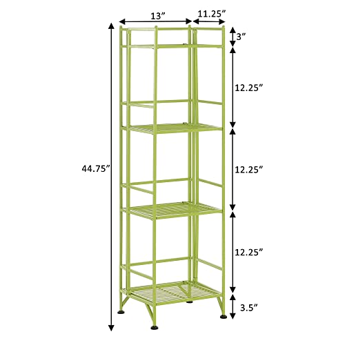 Convenience Concepts Xtra Storage 4-Tier Folding Metal Shelf, Lime - color: Lime