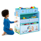 Delta Children - Bluey Design & Store 6 Bin Toy Storage Organizer - Greenguard Gold Certified, Blue - color: Bluey