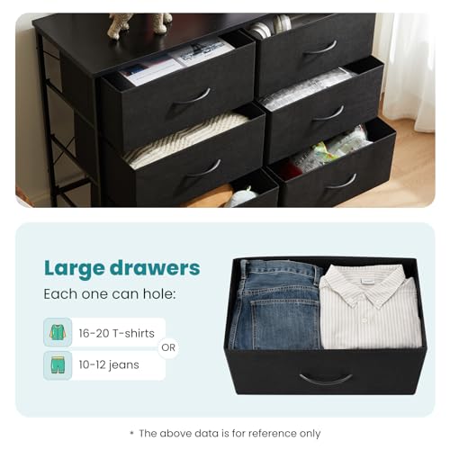 OLIXIS 6 Drawers Storage Organizers Units, Closet Organizers and Storage for Clothes, Fabric Storage Drawer TV Stand for Living Room, Chest of Dresser in 31.5" D x 11.8" W x 31.5" H, Black - color: Black, size: 31.5"D x 11.8"W x 31.5"H (6 Drawers)
