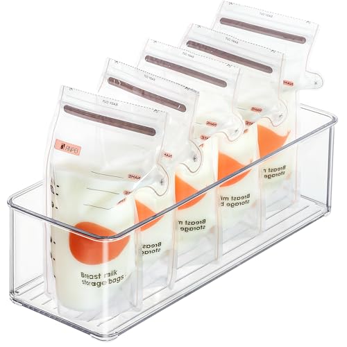 Heyuzb 4 PACK Freezer Organizer Bins Clear Stackable Storage Bins for Fridge Organization and Storage - size: 4 PACK
