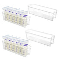 Vtopmart Breastmilk Storage Container 4PCS Set, Clear Freezer and Fridge Organizer Bins, Plastic Storage Bins for Breast Milk, Baby Pouches, Formula, Bottles and Yogurts, 4.3’’ Width, 14.7" Long