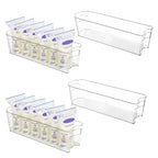 Vtopmart Breastmilk Storage Container 4PCS Set, Clear Freezer and Fridge Organizer Bins, Plastic Storage Bins for Breast Milk, Baby Pouches, Formula, Bottles and Yogurts, 4.3’’ Width, 14.7" Long