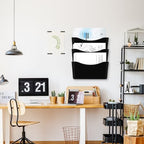 Colarr 6 Pack Expandable Pocket Wall File Holder Plastic Hanging Wall Organizer Space Saving Wallmount File Holder for Office Mail Letter Magazine(Black) - color: Black
