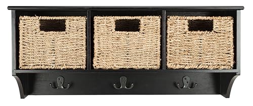 Safavieh Home Collection Finley Hanging 3 Basket Wall Rack - color: Black