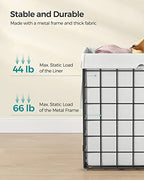 SONGMICS Laundry Hamper, 29 Gal. (110L) Laundry Basket, Collapsible Clothes Hamper, Removable and Washable Liner, Metal Wire Frame, for Bedroom Bathroom, Cream White ULCB111W01 - color: Cream White, size: 110 L