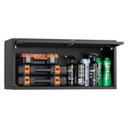 VEVOR Metal Wall Cabinet, 30.31W x 12.01D x 14.02H Inch, Floating Garage Tool Cabinet with Up-Flip Door, 120 lbs Load per Shelf, Fit for Garage, Basement, Kitchen, Warehouse, Assembly Required - style: Upgrade Flip up 14"