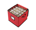 Sattiyrch Christmas Ornament Storage Box,4 Trays with Customizable Dividers,Canvas,Dust-Proof, Holds Up to 64 x 2.36 Ornaments, for Garage/Attic/Basement Storage - size: 64 pcs with Trays