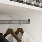 Hitow Wardrobe Cabinet with LED Lights, Armoire Closet with Glass Doors, Wooden Large Wardrobe with Hanging Rod & 5 Tiers Shelf, Modern Bedroom Armoire Clothes Organizer, White 47.2" W - color: 3 Door - White