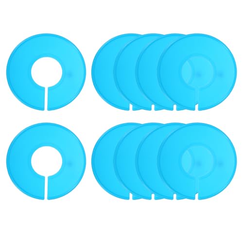 uxcell 10 Pcs Clothes Dividers,Round Closet Rack Dividers Clothing Rack Size Dividers Blank Labels Writable & Reusable for Hanging Clothes Sorting Size, Light Blue - color: Light Blue