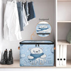 Custom Storage Basket with Name, Personalized Storage Bins with Zipper Lid, Foldable Fabric Storage Box Large capacity with Handle Balloon Bear - color: Option 17