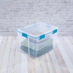 Sterilite 4-Pack Gasket Box, Weather-Resistant Storage Bins with Latching Lids, 80 Quart - Heavy-Duty Organizing Containers for Closet, Bathroom, and Office - size: 80 Quart, style: 4 Pack