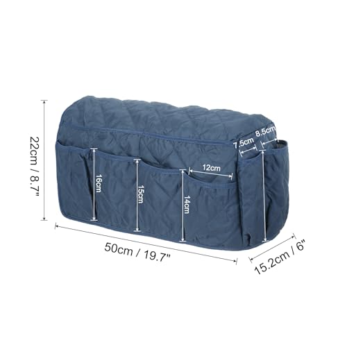 uxcell Sofa Armrest Organizer Non-Slip Armchair Caddy Waterproof Couch Remote Holder Organizers with 14 Pockets for TV Remote Control Cell Phone Magazines Sofa Organization, Navy Blue - color: Navy Blue