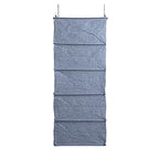 Household Essentials Hanging Cotton Blend and Plastic Closet Shoe Organizer with 10 Storage Compartments, Denim - color: Denim