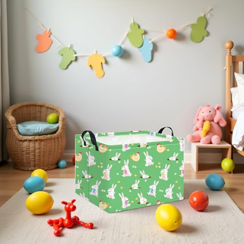 HIYAGON Rectangular Easter Basket for Kids Baby Easter Basket for Boys and Girls Cute Toy Storage Organizer Bin Box Room Decor(Cute Easter Basket) - color: Cute Easter Basket