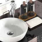 Bamboo soap Dispenser Tray, Bathroom Countertop Tray Kitchen Tray Bamboo T ray Sink T ray Dresser Jewelry Ring Dish, Comestic Holder Bathtub Organizer, Ideal for Jewelry, Cosmetics, and Small Items - style: ellipse