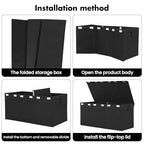 Extra Large Toy Box 167L, Sturdy Toy Storage Chest Organizer Bin Baskets with 2 Removable Divider for Boys, Girls, Kids, Nursery, Bedroom, Playroom, 35.5"x17" x17" (Linen Black) - color: Extra Extra Large Black