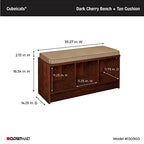 ClosetMaid 1309 3-Cube Storage Bench, Dark Cherry with Tan Cushion - color: Dark Cherry With Tan Cushion