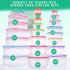 RockBerry 46 PCS Food Storage Containers with Lids Airtight- Plastic Container for Pantry Kitchen Organization-Microwave Dishwasher,Freezer Safe 100% Leak Proof (23 Stackable Boxes-23 Lids) - color: 46Pcs