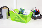Storex Small Cubby Bin, 12.2 x 7.8 x 5.1 Inches, Candy Green, 5-Pack (62477U05C) - color: Tint Green, style: Bin Only