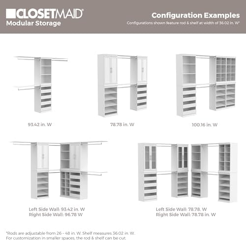 ClosetMaid Modular Storage Shelf Unit with 3 Shelves, White - color: White
