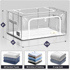 Sorbus Storage Bins with Metal Frame - Stackable & Foldable Clothes Organizer Bags - Clear Soft Plastic Storage Containers (4 Pack, Small) - size: Small, style: 4 Pack