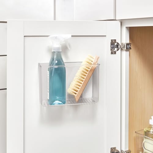 iDesign Adhesive Organizer Bin - Damage-Free Hanging for Kitchen, Bathroom, or Office - Set of 2 - Clear - style: Pack of 2