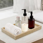 Travertine Tray,Bathroom Vanity Tray Non-Ceramic/Non-Resin,Marble Perfume Decorative Tray 12 x 8 inch (Travertine) - color: Travertine