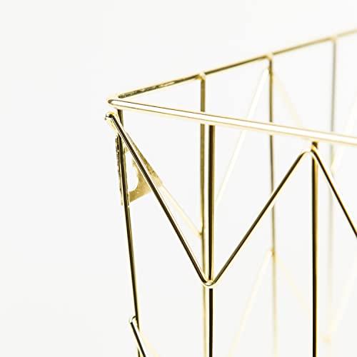 U Brands Hanging File Desk Organizer, Wire Metal, Gold - 894U02-06 (Pack of 6) - size: 9.37H x 12.2W x 6.85D inches (Pack of 6)