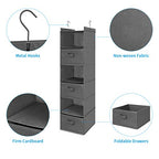 MAX Houser 6 Tier Shelf Hanging Closet Organizer, Closet Hanging Shelf with 2 Sturdy Hooks for Storage, Foldable (Grey-D3) - color: Grey-d3
