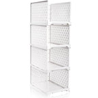 AVLA 4 Pack 38" Stackable Plastic Storage Basket, Plastic Foldable Closet Organizer Storage Bins, Wardrobe Storage Box Clothes Drawer Shelf Container for Cupboard Bedroom Dorm Bathroom Kitchen Office