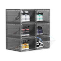 US 15 XXL 6 Pack Shoe Storage Box, Shoe Boxes Clear Plastic Stackable, Shoe Container for Organizing Sneaker and Basketball Shoes (XL BLACK 6 PACK) - color: XL 6 PACK BLACK