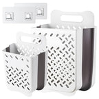 Plastic Collapsible Hanging Laundry Baskets with Carry Handle, Space-Saving Wall Hanging Laundry Basket Durable Tall Folding Plastic Laundry Hamper Waterproof Dirty Clothes Organizer XL+L - size: XL and L Set