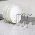FLSEPAMB Lid Organizer Pot Lid Organizer 10-Tier Pot Lid Rack Holder Suitable for Bakeware Dish Plate, Cutting Boards, Pots & Pans, Serving Trays, Reusable Containers in Cabinet Pantry (1 Pack) - size: 1 Pack