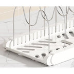 Expandable Pot and Pan Organizer Rack with 7 Stainless Steel Adjustable Shelves, for Neatly Storing Cookware, Pots, Pans, Lid(White) - color: White（Style 2）