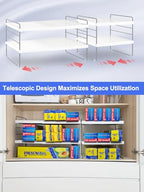 Cirhy Kitchen Wrap Organizer, Expandable Pantry Organizers and Storage, 3-Tier Foil and Plastic Wrap Organizer for Cabinet, Adjustable Shelf for Tin Foil, Ziplock Box, Saran Wrap (9.8-15.6") - style: Foil and Wrap Organizer-1pcs