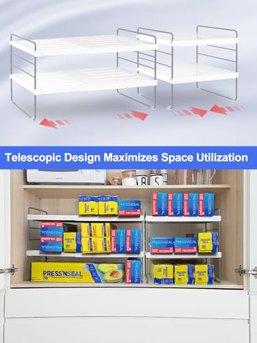 Cirhy Kitchen Wrap Organizer, Expandable Pantry Organizers and Storage, 3-Tier Foil and Plastic Wrap Organizer for Cabinet, Adjustable Shelf for Tin Foil, Ziplock Box, Saran Wrap (9.8-15.6") - style: Foil and Wrap Organizer-1pcs