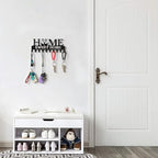 Key Holder Wall Mounted with Screws and Anchors, Black Multifunctional Key Hanger with 10 Hooks, Entryway Front Door Kitchen Hallway Garage Office - color: Home-2 Black