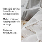 Full Circle Mesh Laundry Bags Set of 4 – Recycled Material Garment Wash Bags with Durable Zippers, Protects Delicates, Lingerie, and Small Items in Washing Machines, White - color: White